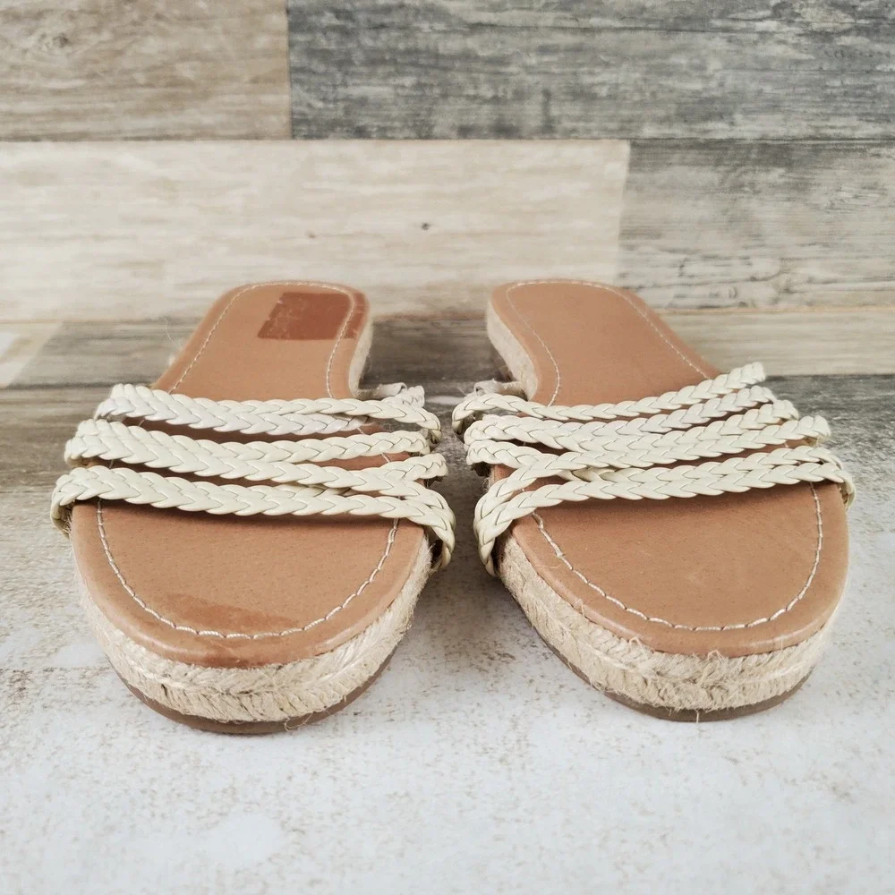 Madewell Bobbi Espadrille Womens Slide Sz 8 Comfort Alabaster Slip On Open Toe